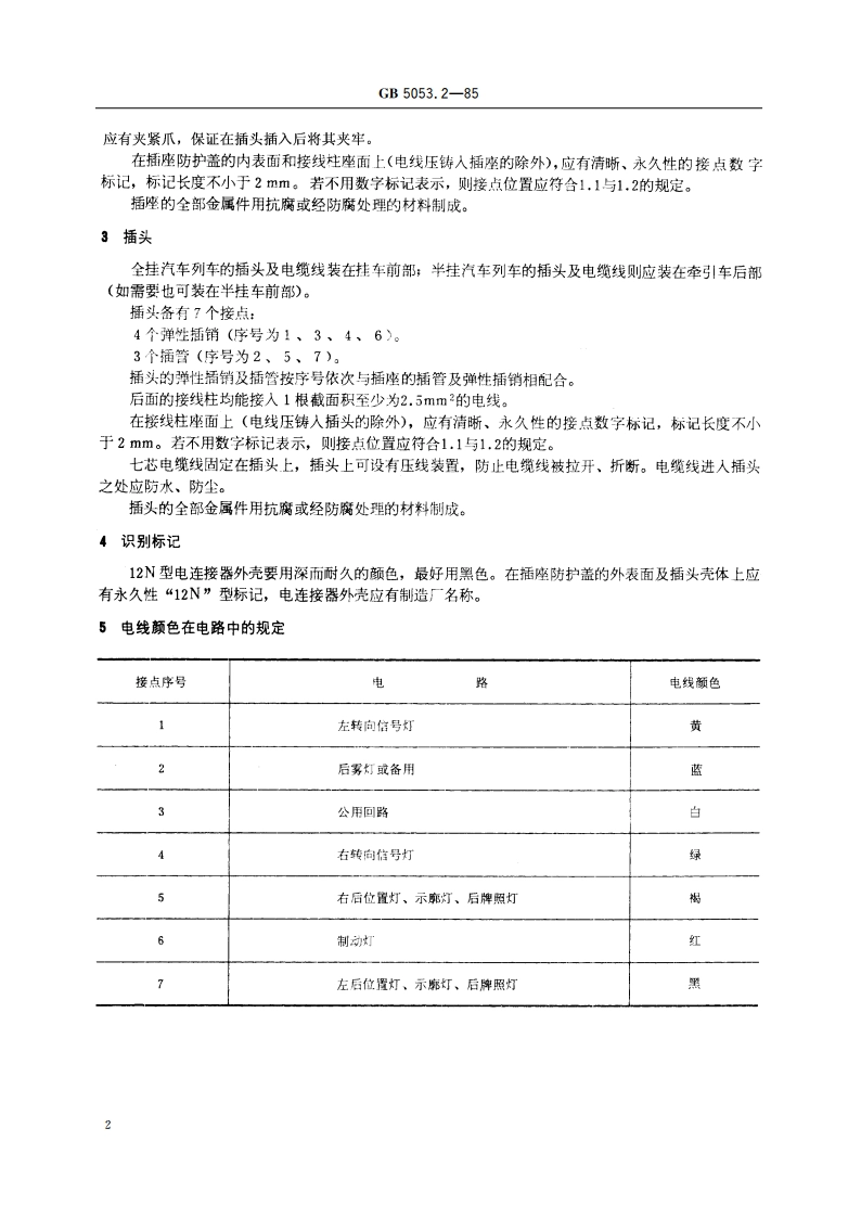 汽车与挂车之间 12N 型电连接器 GBT 5053.2-1985.pdf_第3页