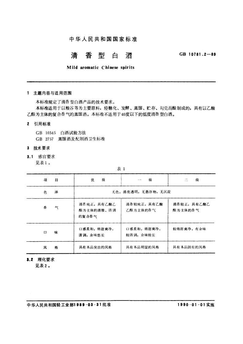 清香型白酒 GBT 10781.2-1989.pdf_第3页
