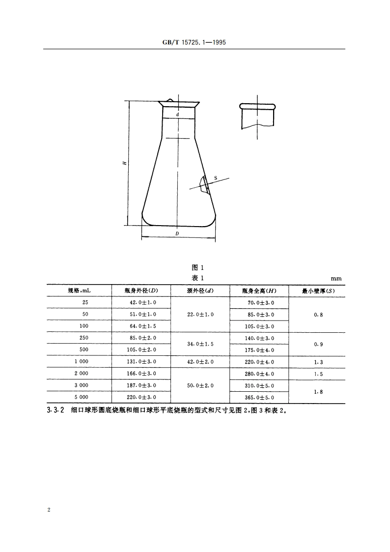 实验室玻璃仪器 细口烧瓶 GBT 15725.1-1995.pdf_第3页