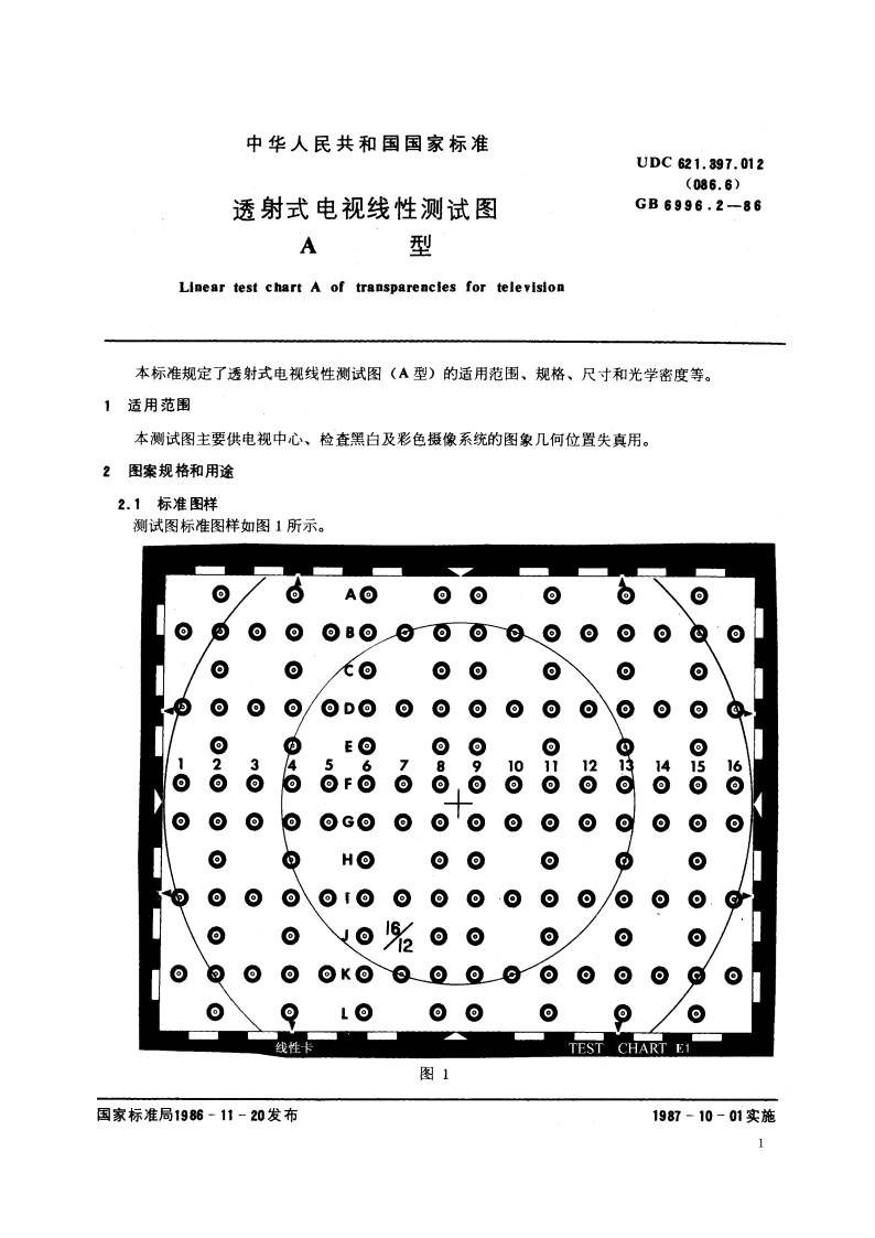 透射式电视线性测试图 A型 GBT 6996.2-1986.pdf_第2页