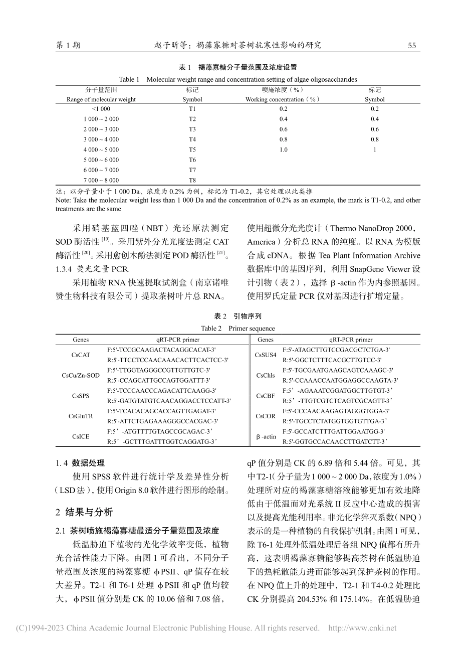 褐藻寡糖对茶树抗寒性影响的研究_赵子昕.pdf_第3页