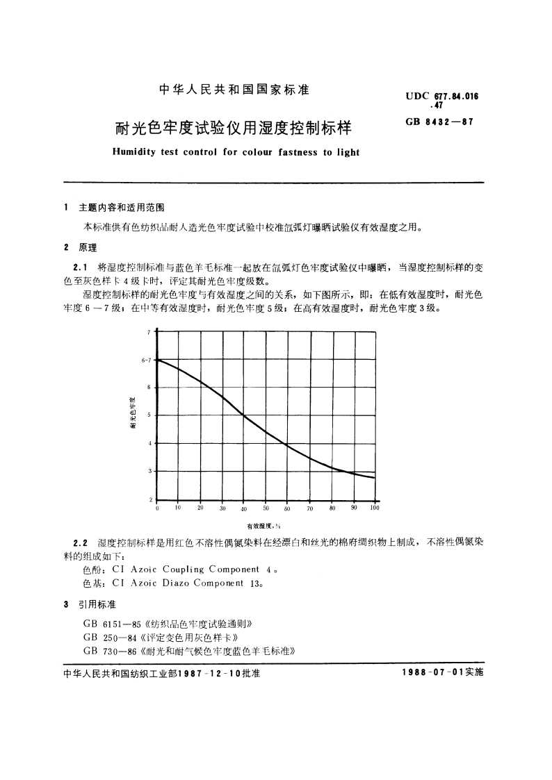 耐光色牢度试验仪用湿度控制标样 GBT 8432-1987.pdf_第3页