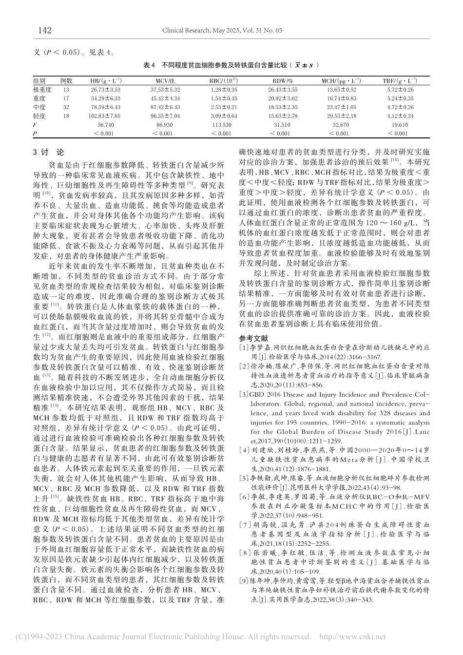 红细胞参数和转铁蛋白含量在贫血鉴别诊断中的价值_余东.pdf_第3页
