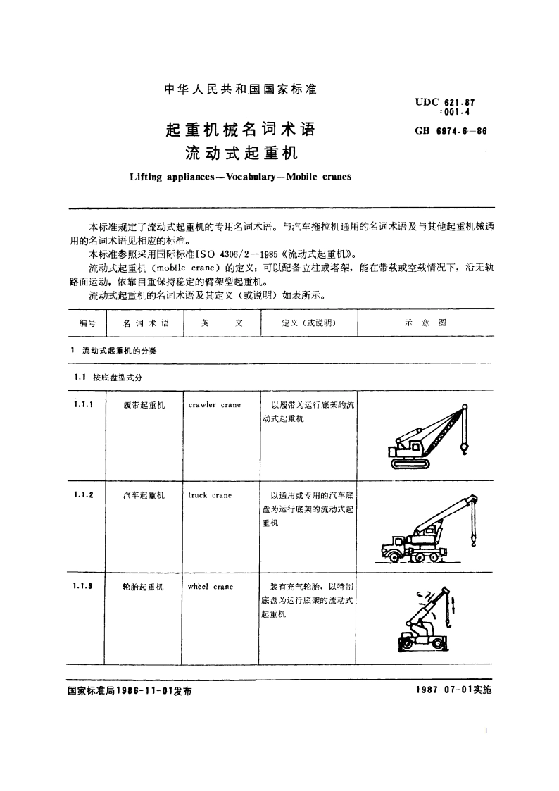 起重机械名词术语 流动式起重机 GBT 6974.6-1986.pdf_第2页
