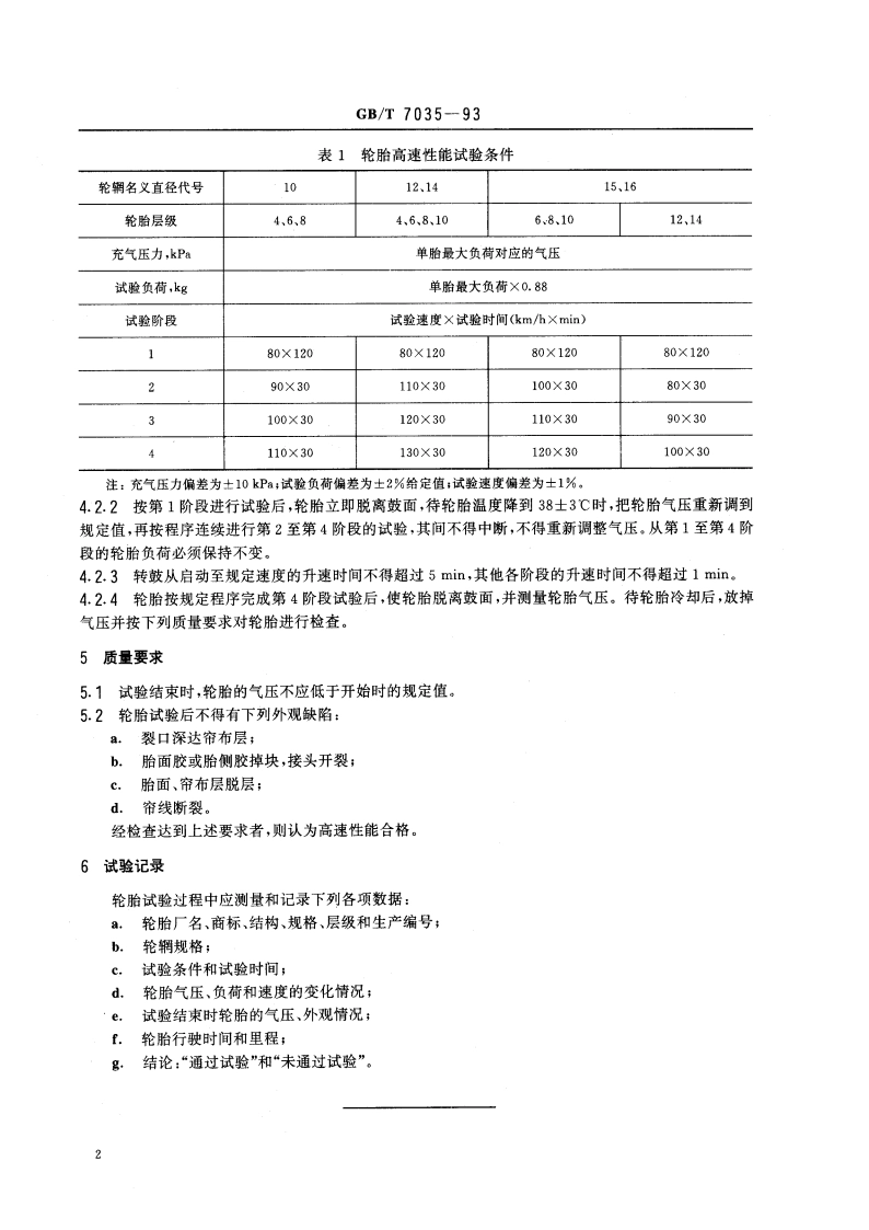 轻型载重汽车轮胎高速性能试验方法 转鼓法 GBT 7035-1993.pdf_第3页