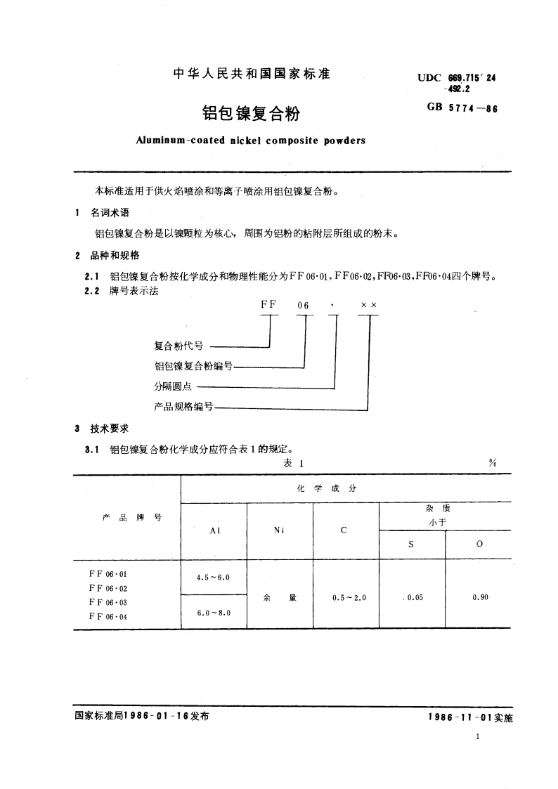 铝包镍复合粉 GBT 5774-1986.pdf_第3页