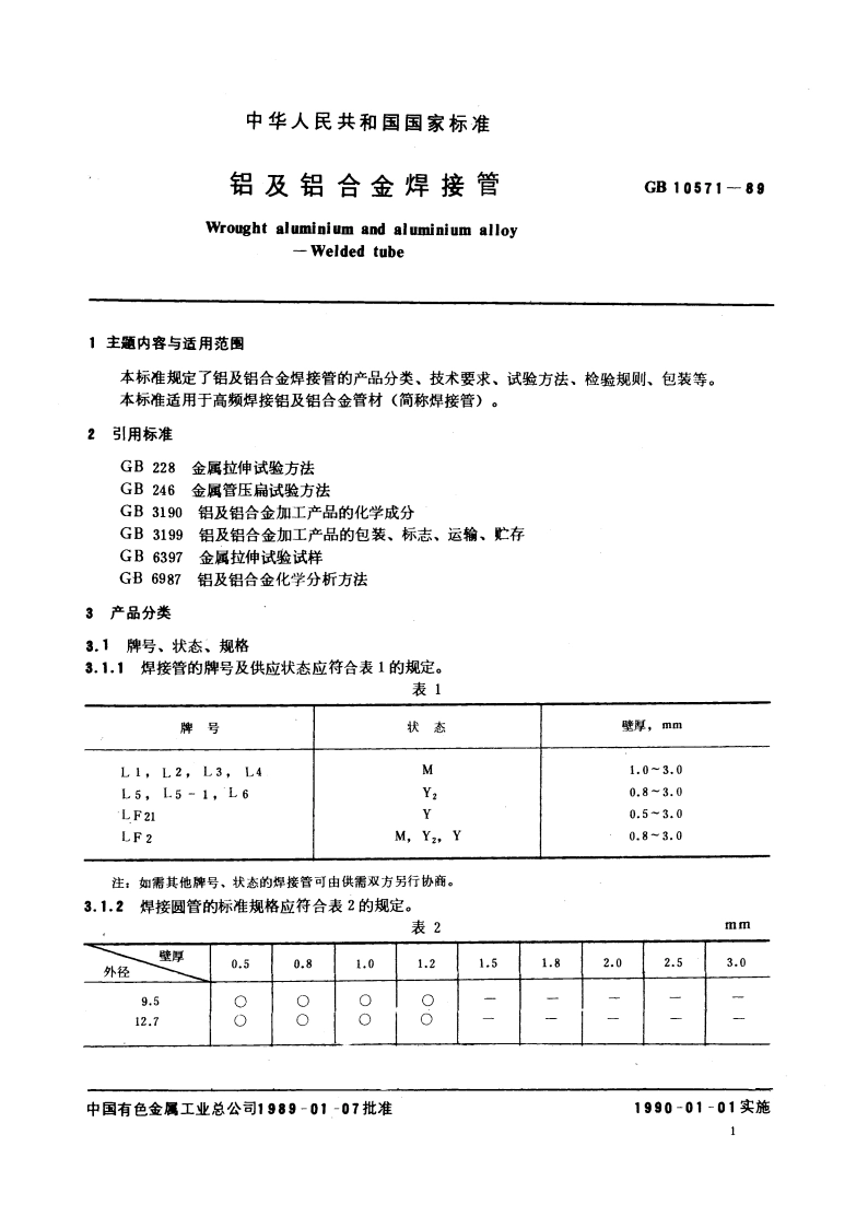 铝及铝合金焊接管 GBT 10571-1989.pdf_第3页