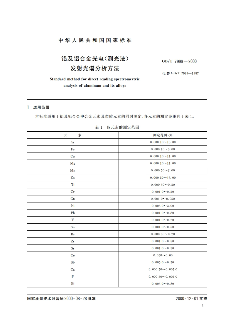 铝及铝合金光电(测光法)发射光谱分析方法 GBT 7999-2000.pdf_第3页
