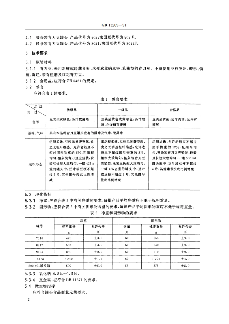 青刀豆罐头 GBT 13209-1991.pdf_第3页