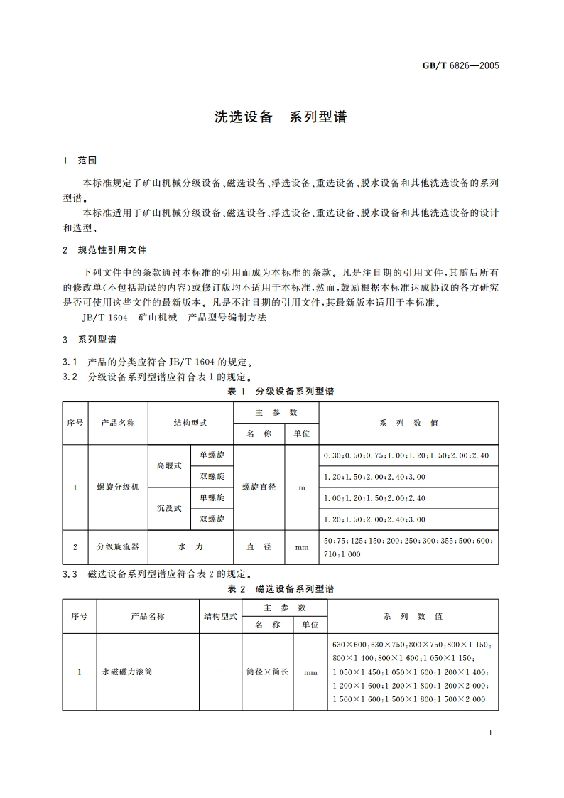洗选设备 系列型谱 GBT 6826-2005.pdf_第3页