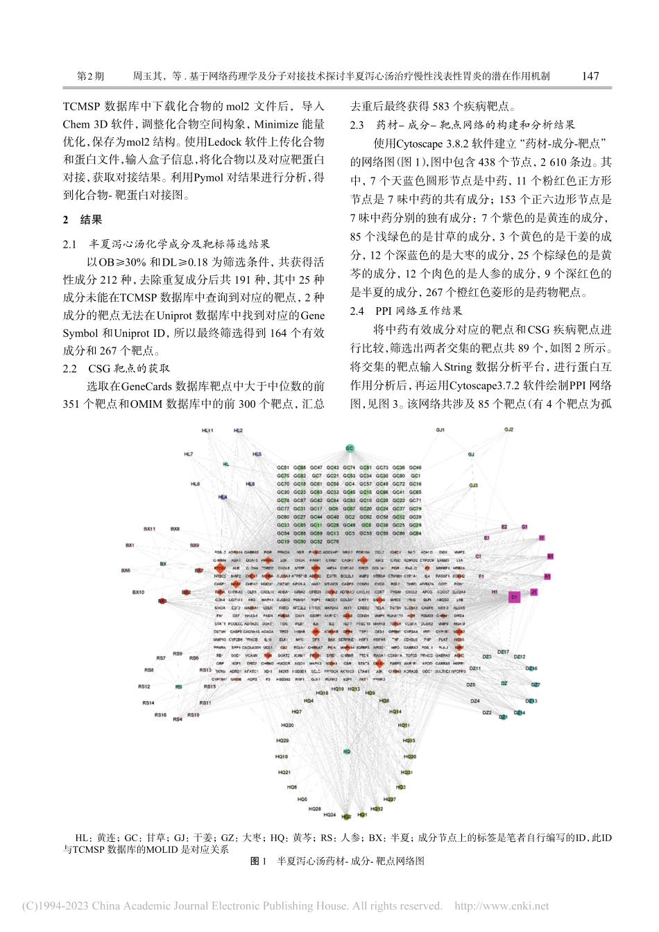 基于网络药理学及分子对接技...性浅表性胃炎的潜在作用机制_周玉其.pdf_第3页