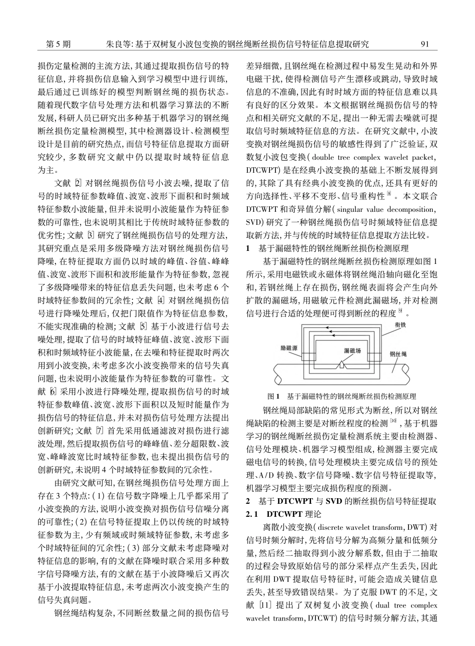 基于双树复小波包变换的钢丝...丝损伤信号特征信息提取研究_朱良.pdf_第2页