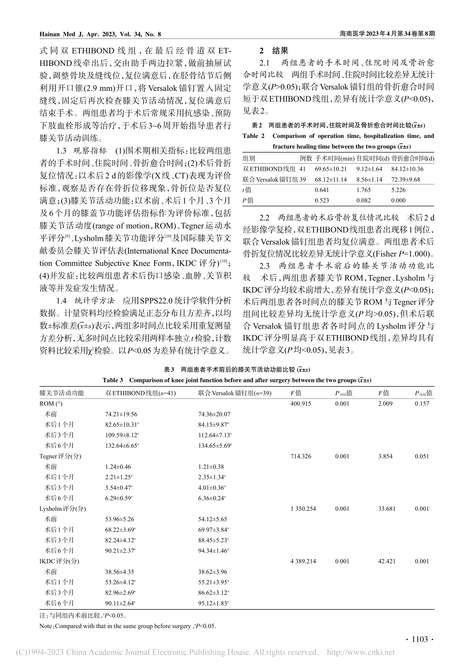 经关节镜下胫骨双隧道双ET...带胫骨止点撕脱骨折疗效观察_叶武智.pdf_第3页