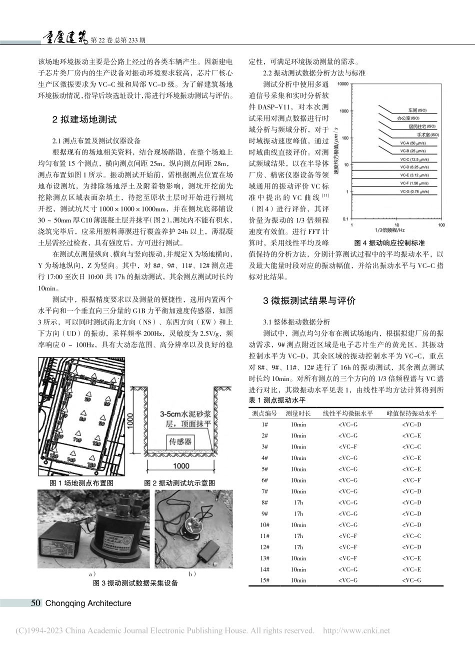 精密工程拟建场地微振动响应测试与评价_谭潜.pdf_第2页