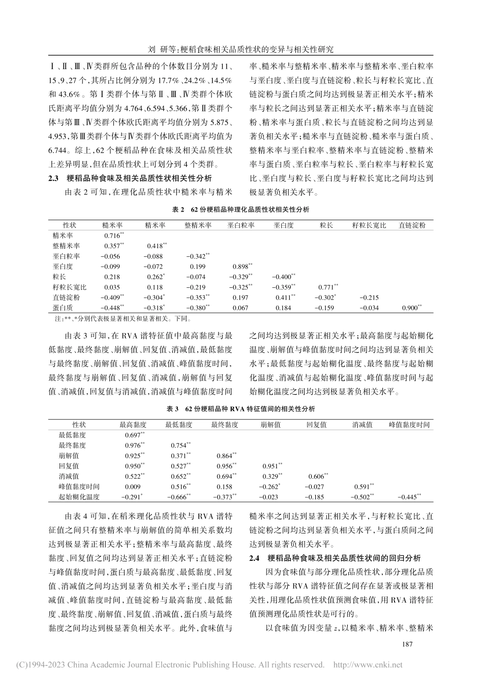 粳稻食味相关品质性状的变异与相关性研究_刘研.pdf_第3页