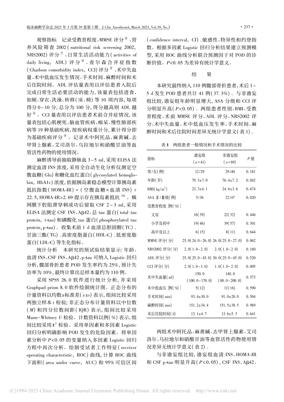 老年患者髋部骨折修复术后谵妄的危险因素_王洁.pdf_第3页