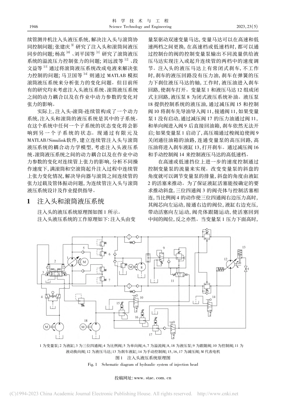 连续管注入头与滚筒液压系统的耦合动力学_李银银.pdf_第2页