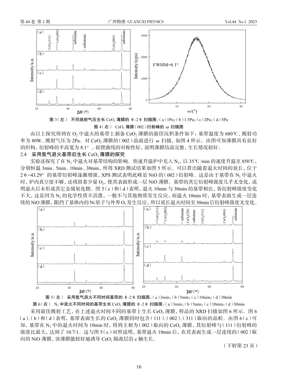 采用磁控溅射技术在Hast...金基带上生长CeO_2薄膜_金艳营.pdf_第3页