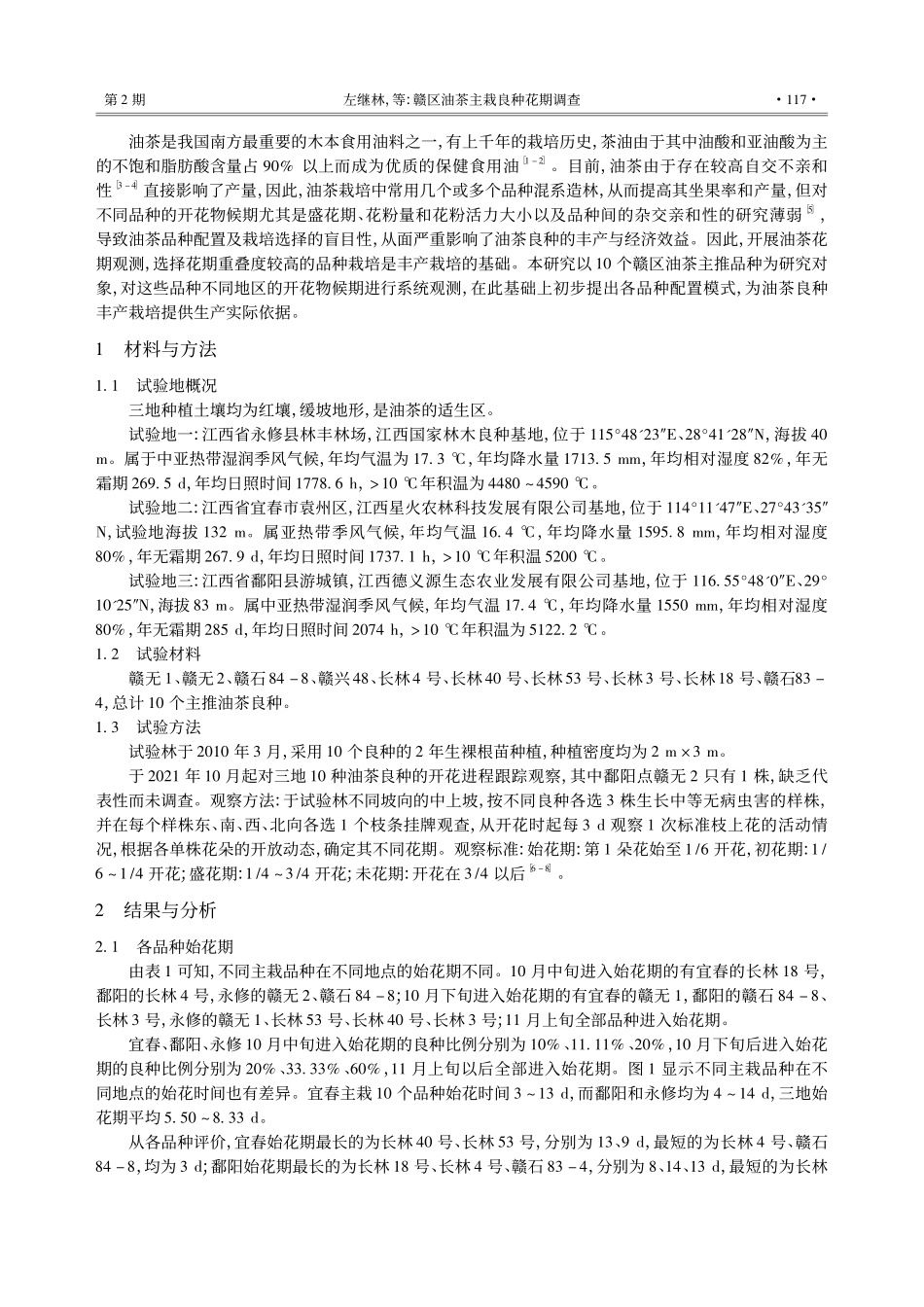 赣区油茶主栽良种花期调查_左继林.pdf_第2页