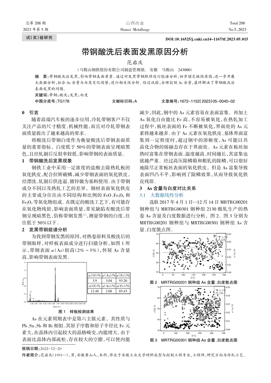 带钢酸洗后表面发黑原因分析_范启庆.pdf_第1页