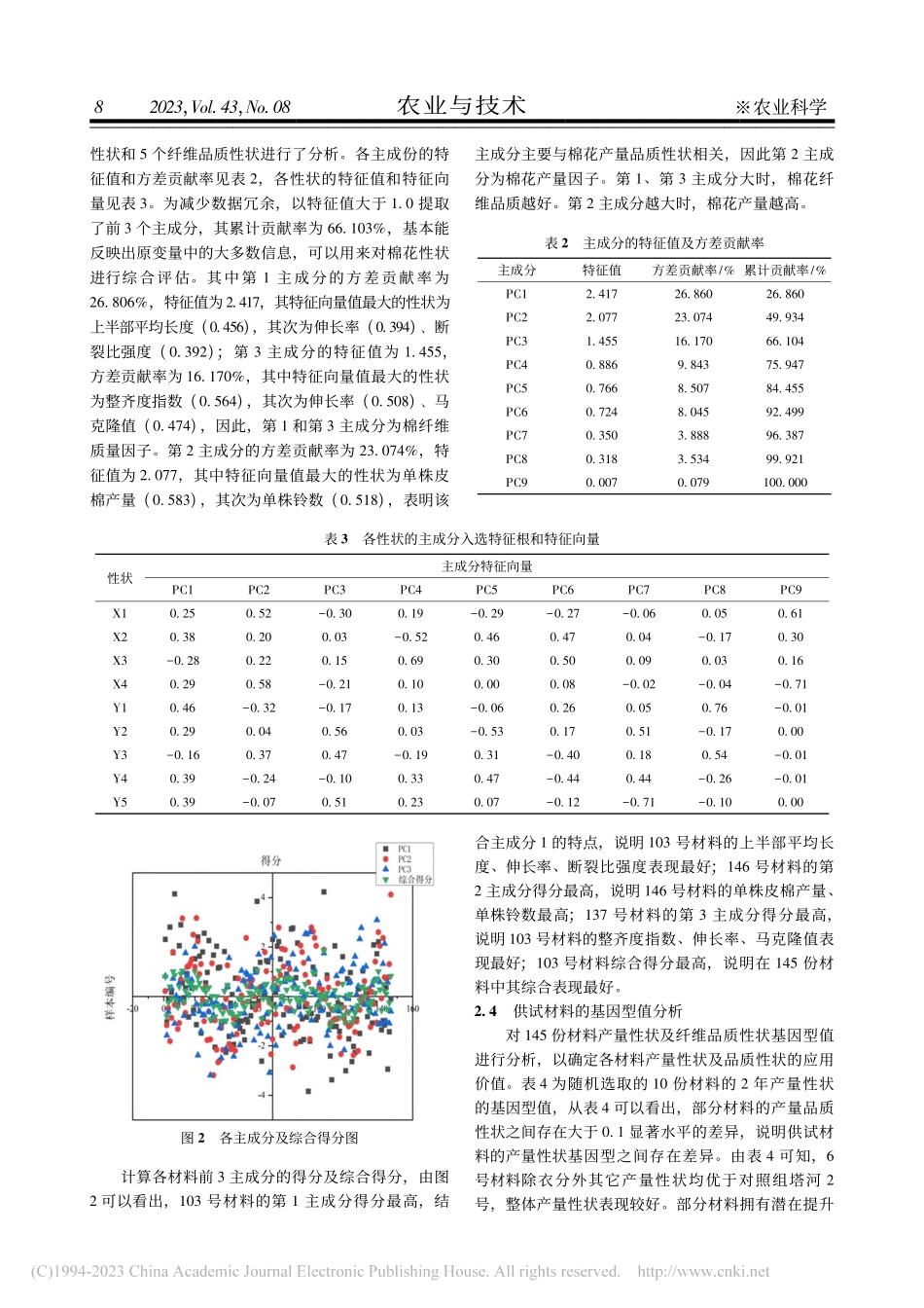 南疆优质陆地棉材料产量与纤维品质性状的多样性分析_王伟.pdf_第3页