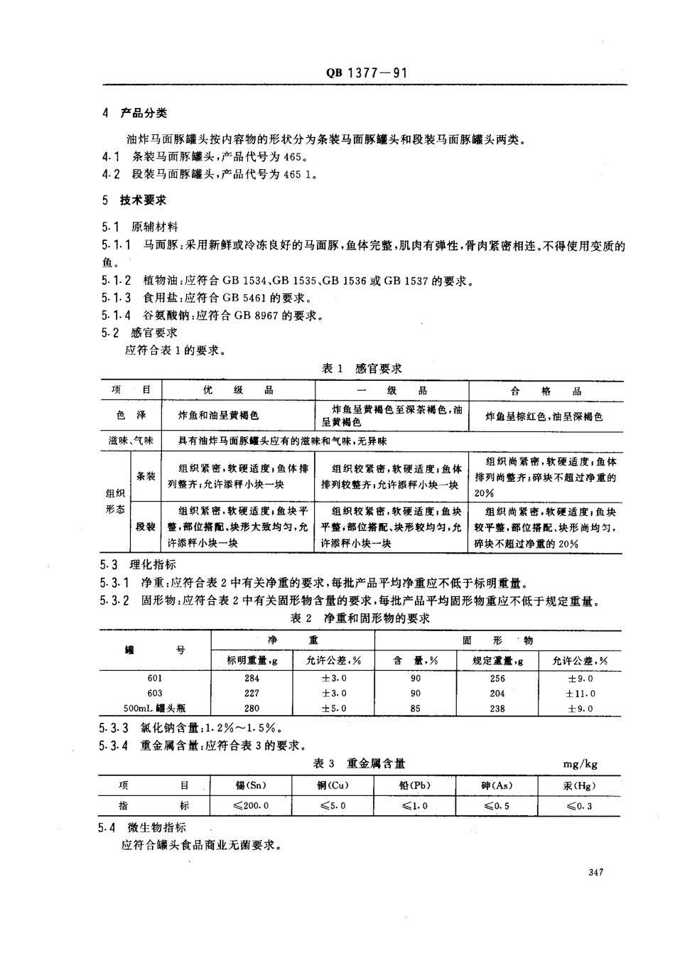 QBT 1377-1991 油炸马面豚罐头.pdf_第2页