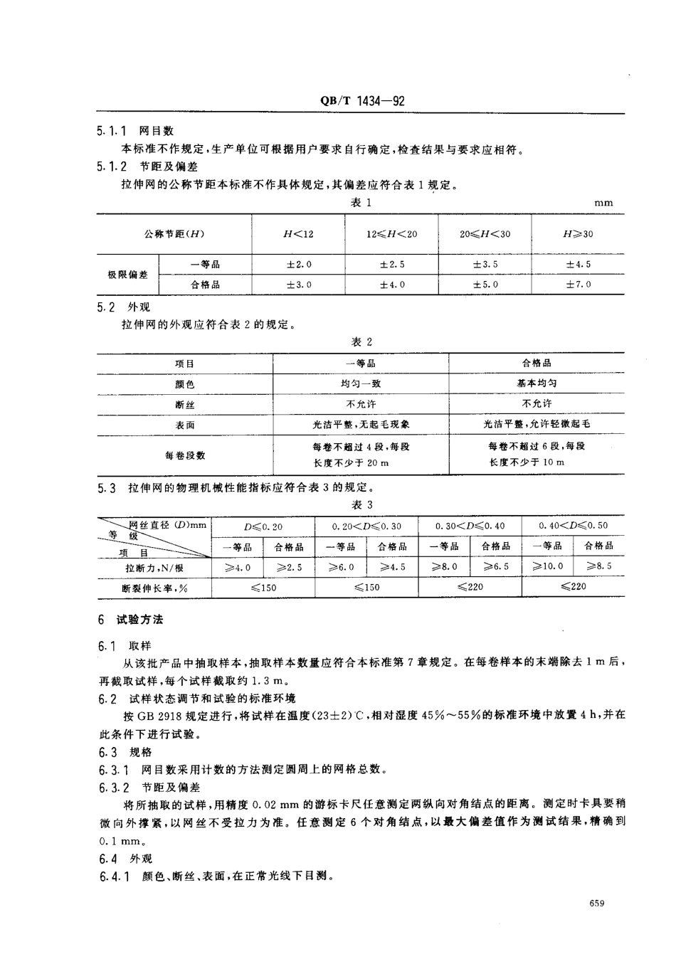 QBT 1434-1992 塑料挤出拉伸网.pdf_第2页