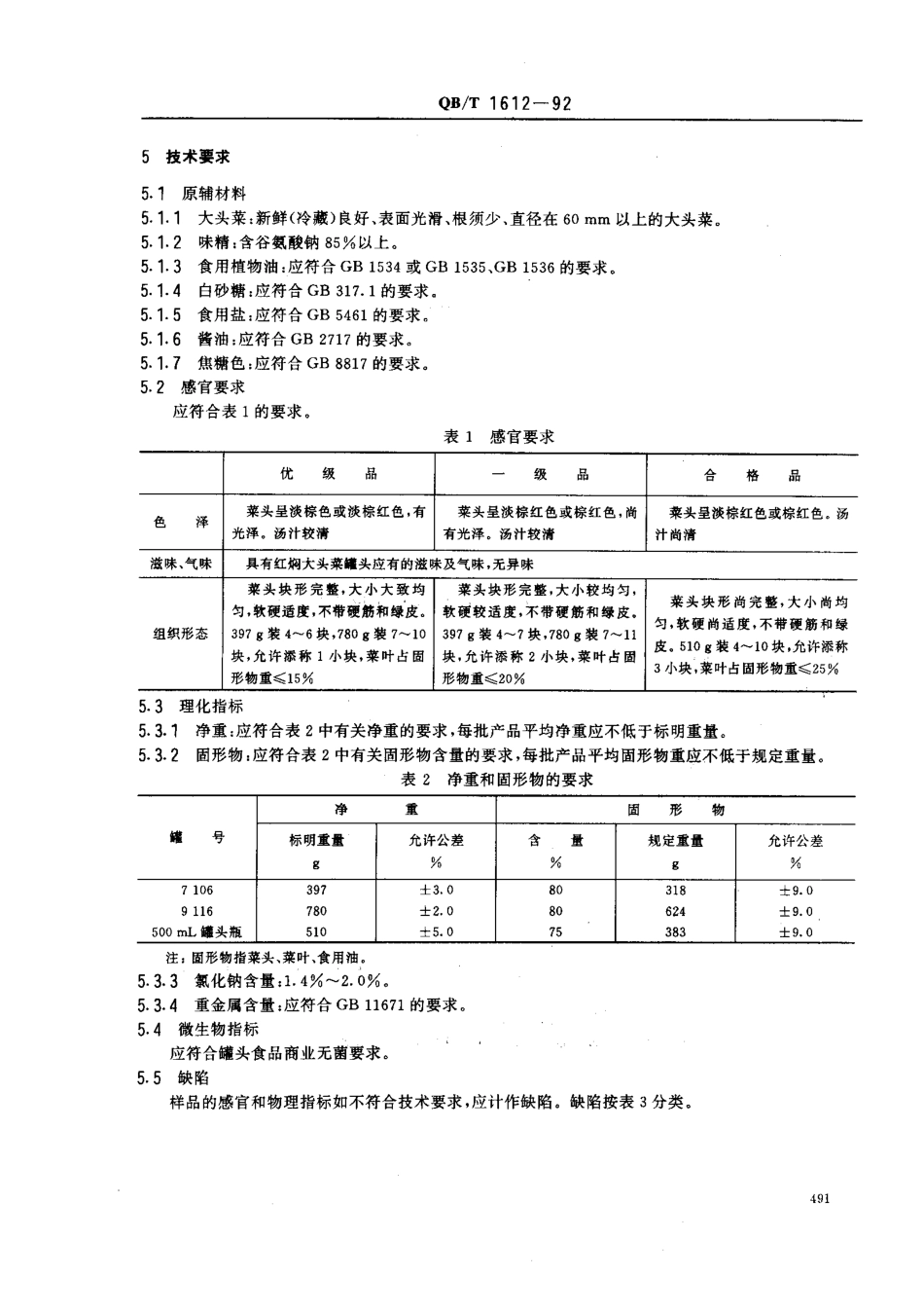 QBT 1612-1992 红焖大头菜罐头.pdf_第2页