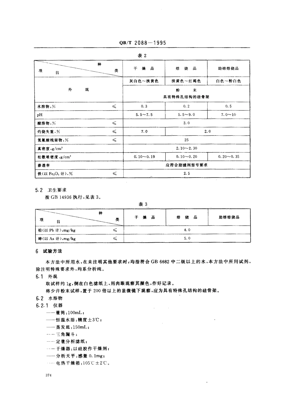 QBT 2088-1995 食品工业用助滤剂 硅藻土.pdf_第3页