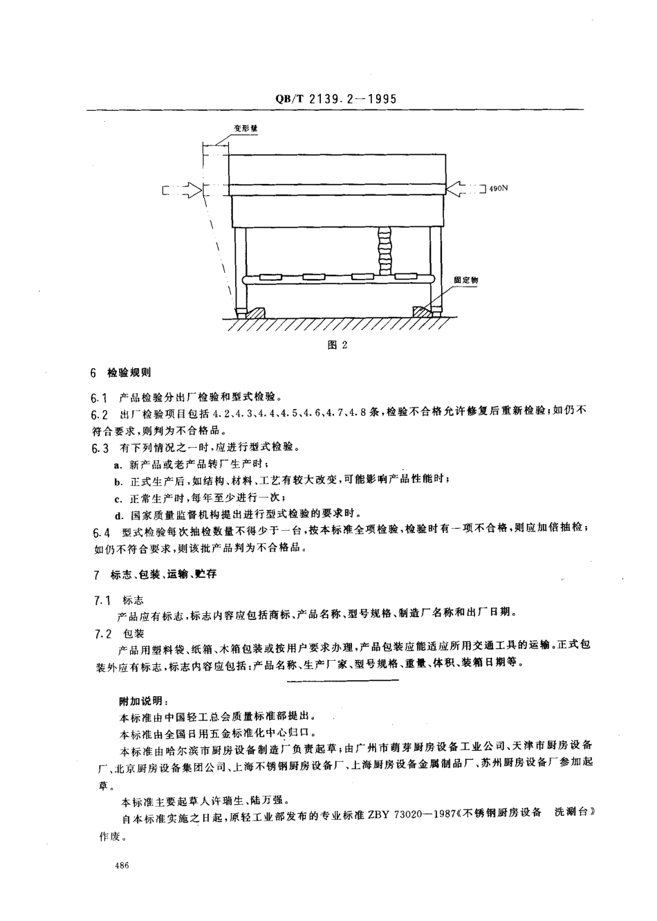 QBT 2139.2-1995 不锈钢厨房设备 洗涮台.pdf_第3页