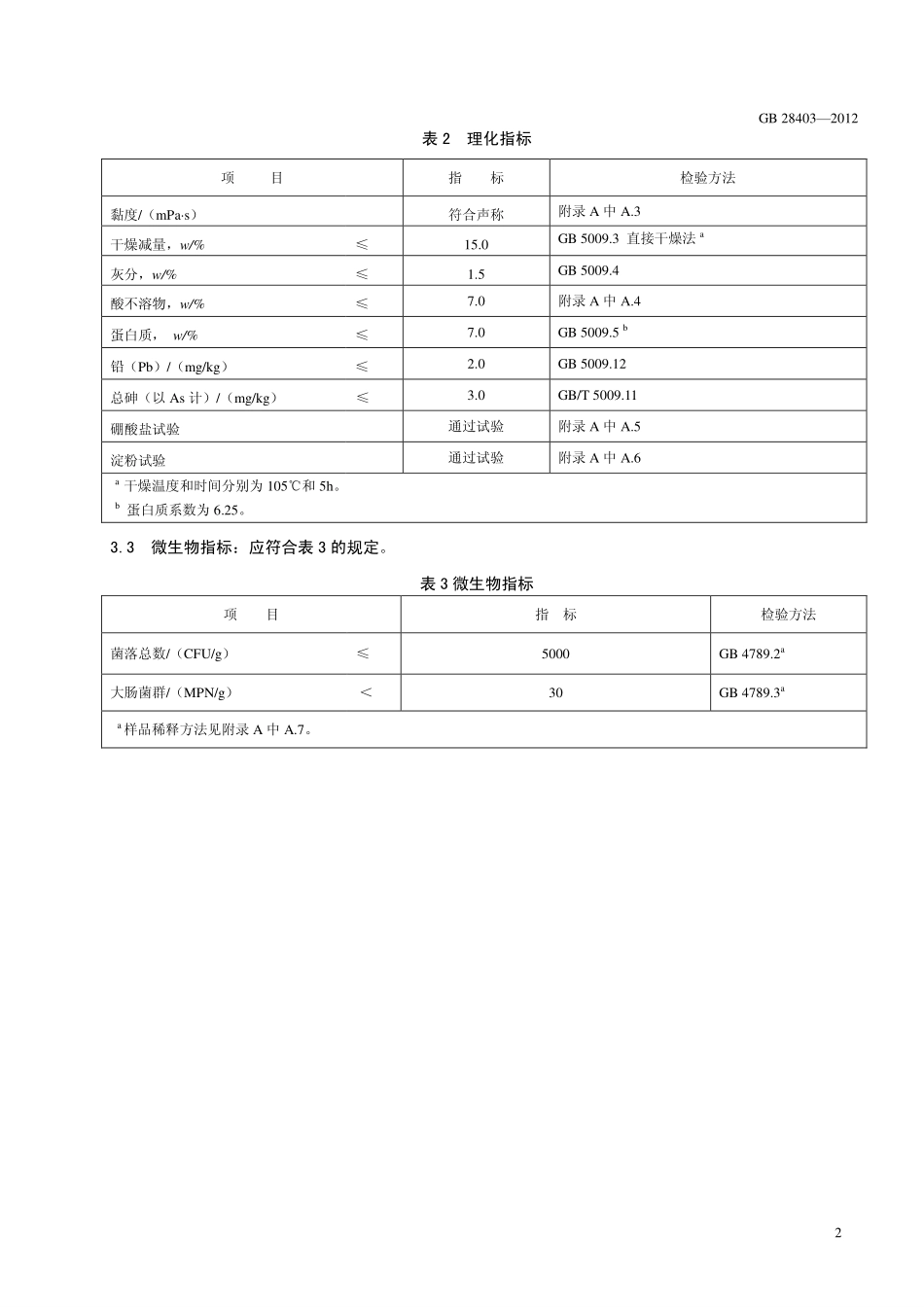 GB 28403-2012 食品安全国家标准 食品添加剂 瓜尔胶.pdf_第3页