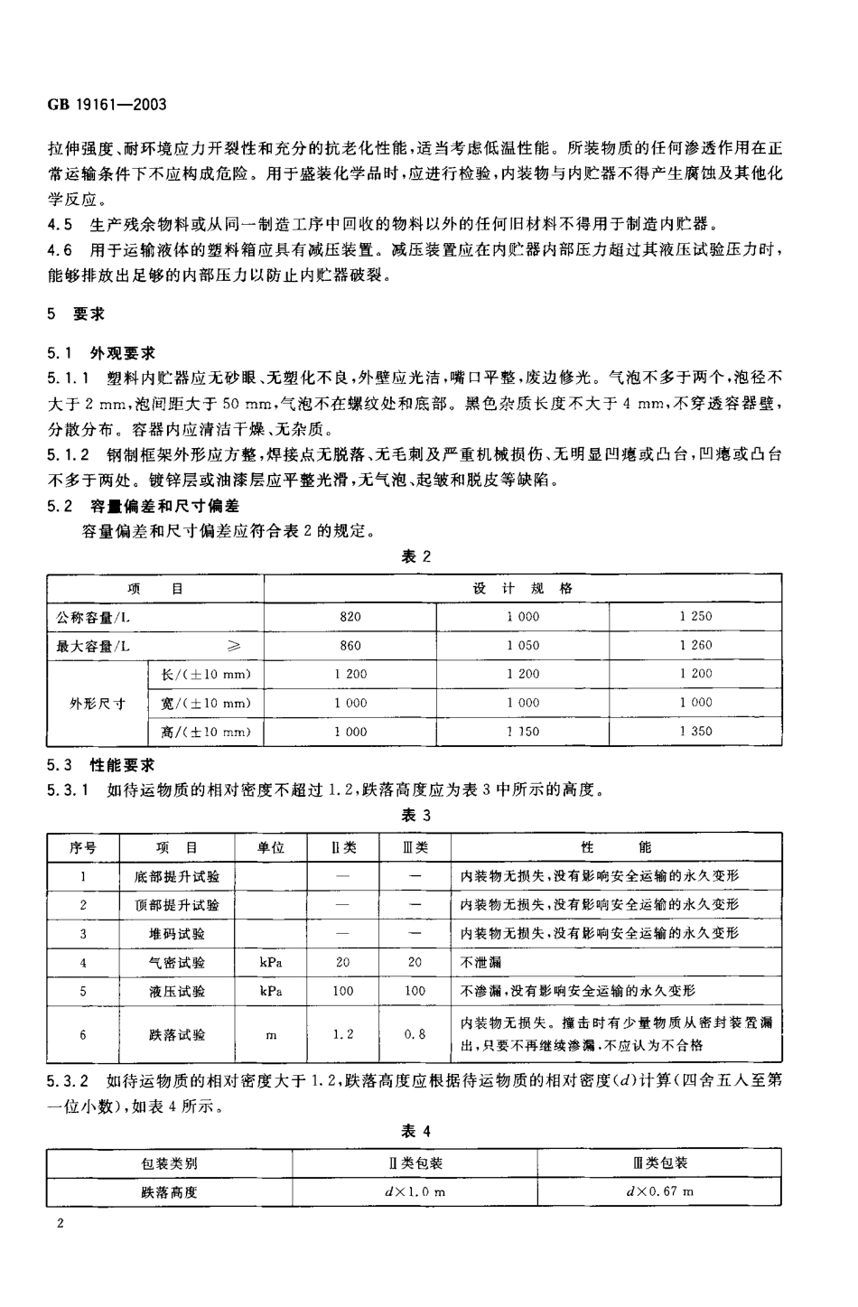 GB 19161-2003 包装容器 中型刚性框架塑料箱.pdf_第3页