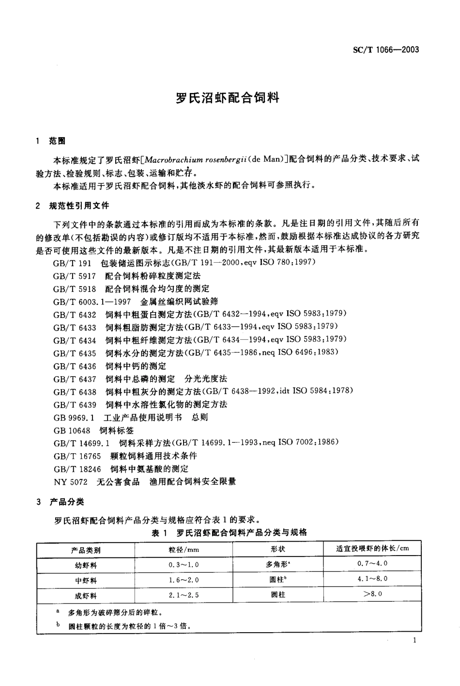 SCT 1066-2003 罗氏沼虾配合饲料.pdf_第3页