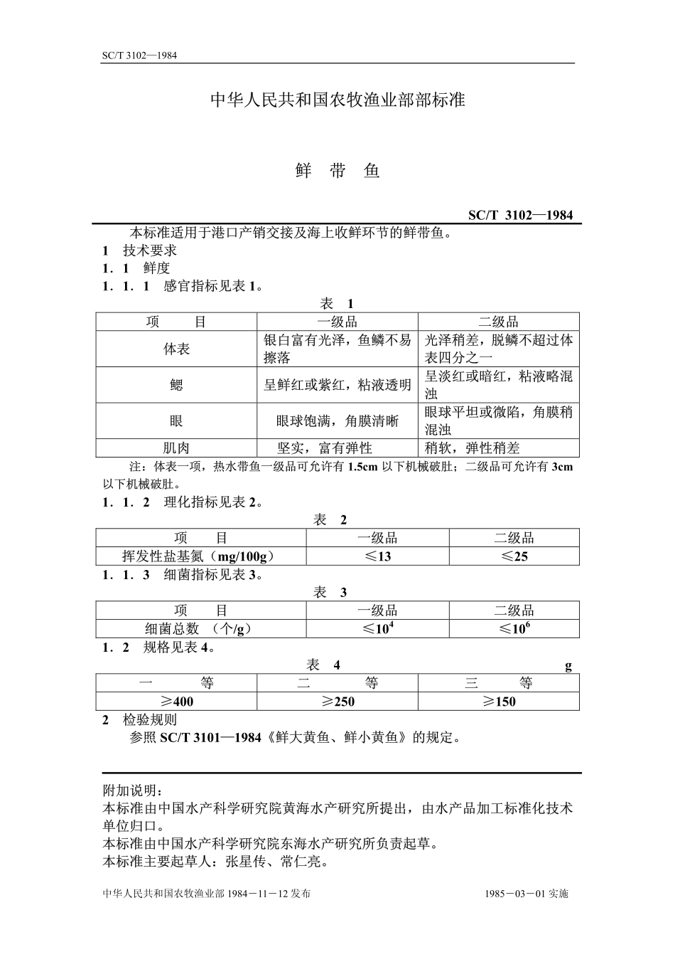 SCT 3102-1984 鲜带鱼.pdf_第1页