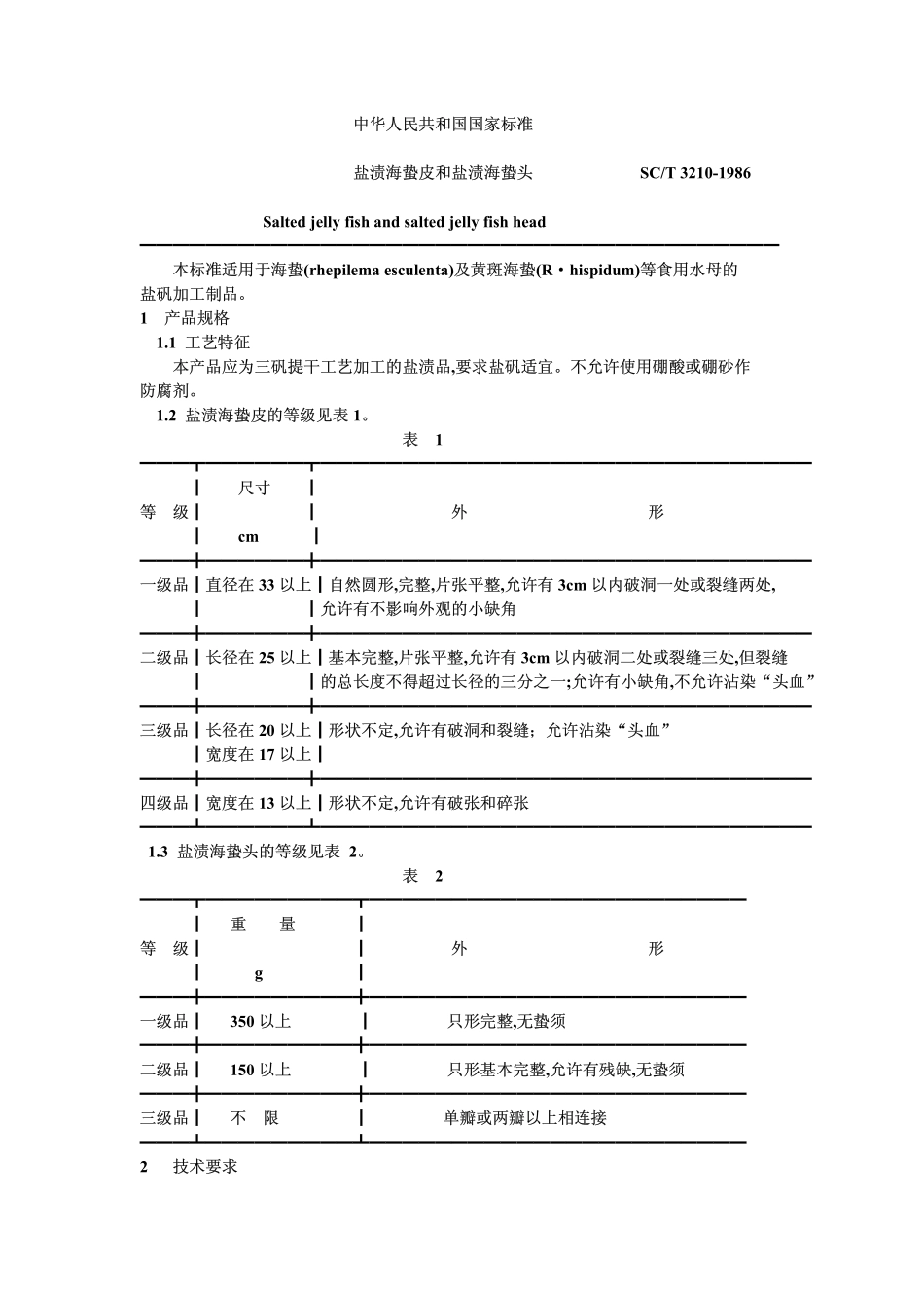 SCT 3210-1986 盐渍海蛰皮和盐渍海蛰头.pdf_第1页