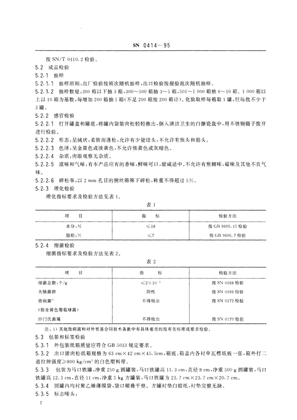 SN 0414-1995 出口猪肉松检验规程.pdf_第3页