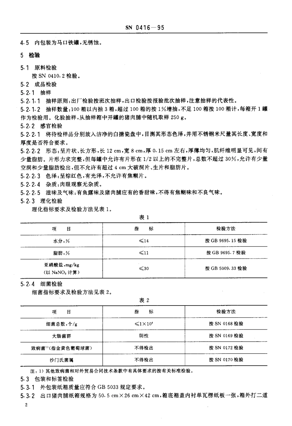 SN 0416-1995 出口猪肉脯检验规程.pdf_第3页