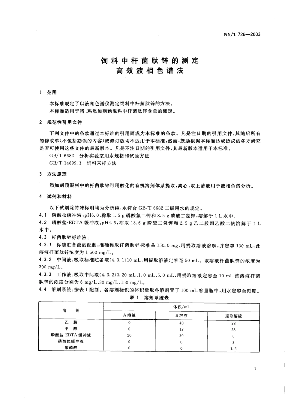 NYT 726-2003 饲料中杆菌肽锌的测定 高效液相色谱法.pdf_第3页