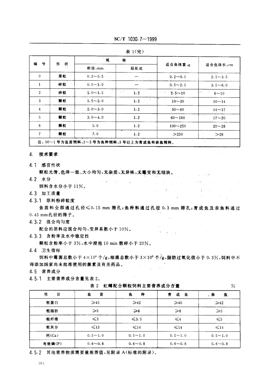 SCT 1030.7-1999 虹鳟养殖技术规范 配合颗粒饲料.pdf_第3页