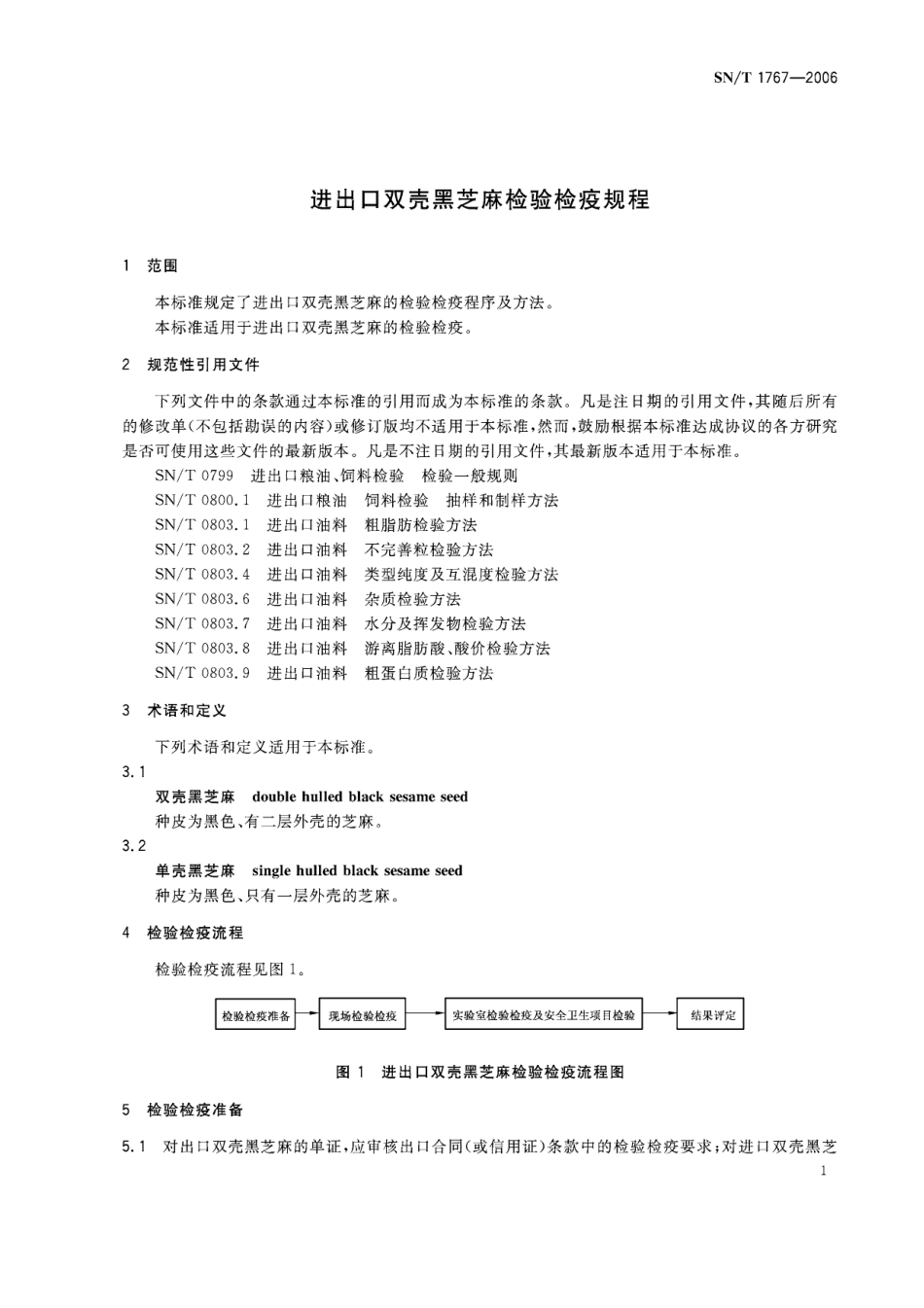 SNT 1767-2006 进出口双壳黑芝麻检验检疫规程.pdf_第3页