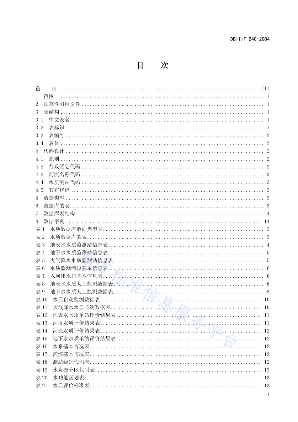DB11T 248-2004 水质数据库表结构.pdf_第2页