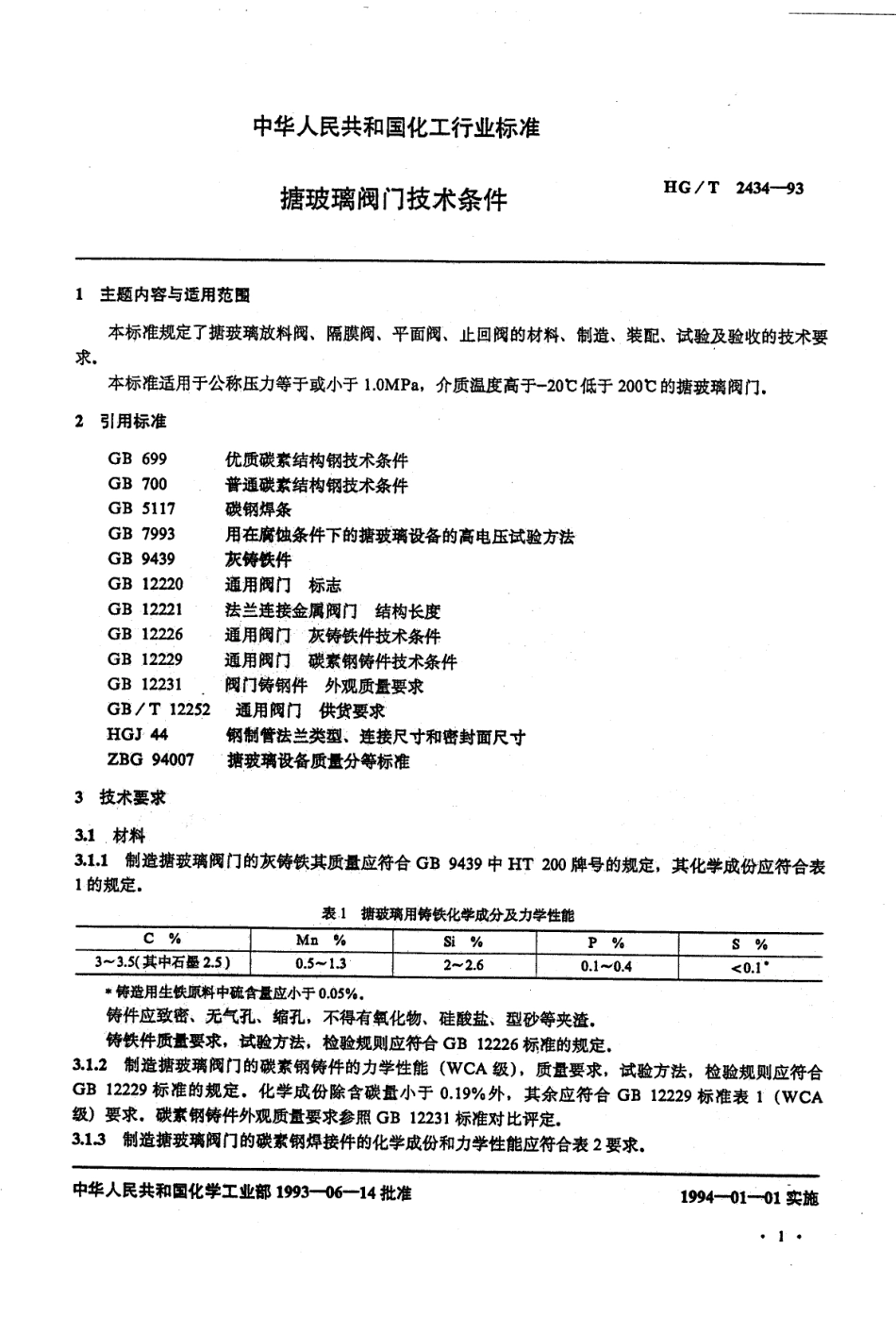 HGT 2434-1993 搪玻璃阀门技术条件.pdf_第2页