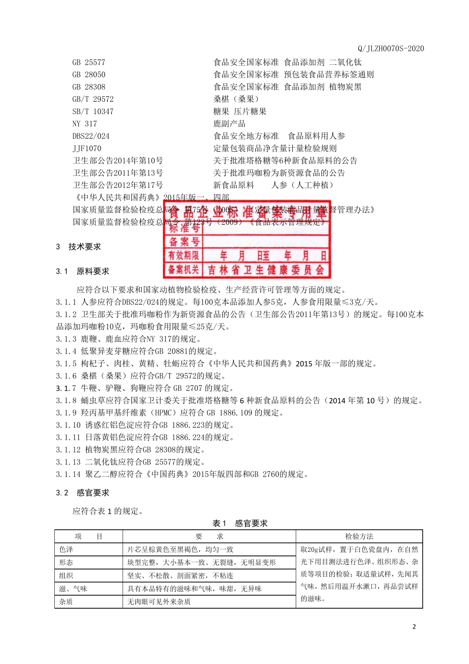 QJLZH 0070 S-2020 鹿鞭片（压片糖果）.pdf_第3页