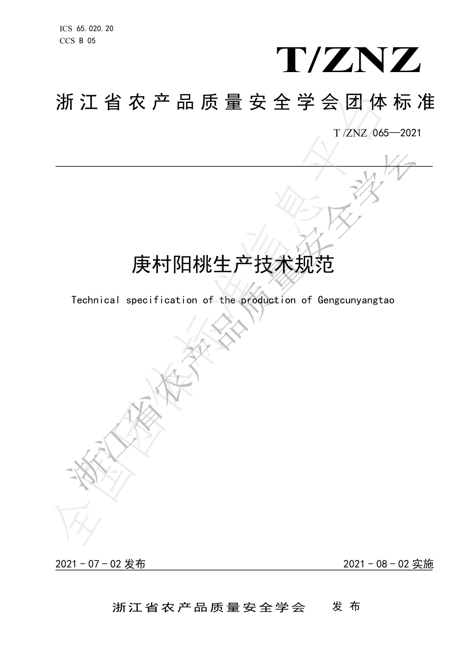 TZNZ 065-2021 庚村阳桃生产技术规范.pdf_第1页