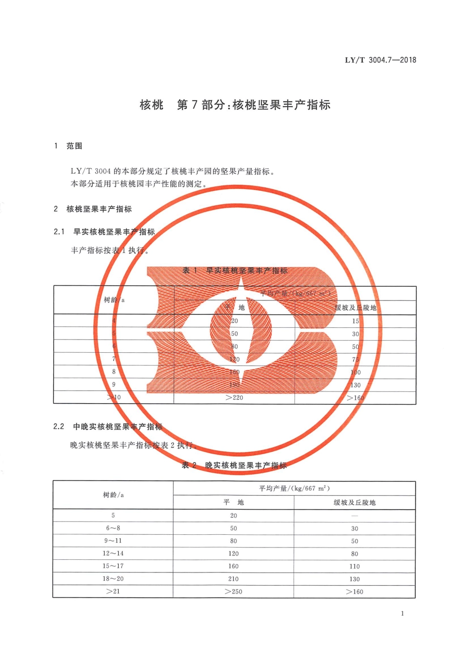 LYT 3004.7-2018 核桃 标准综合体 第7部分 核桃坚果丰产指标.pdf_第3页