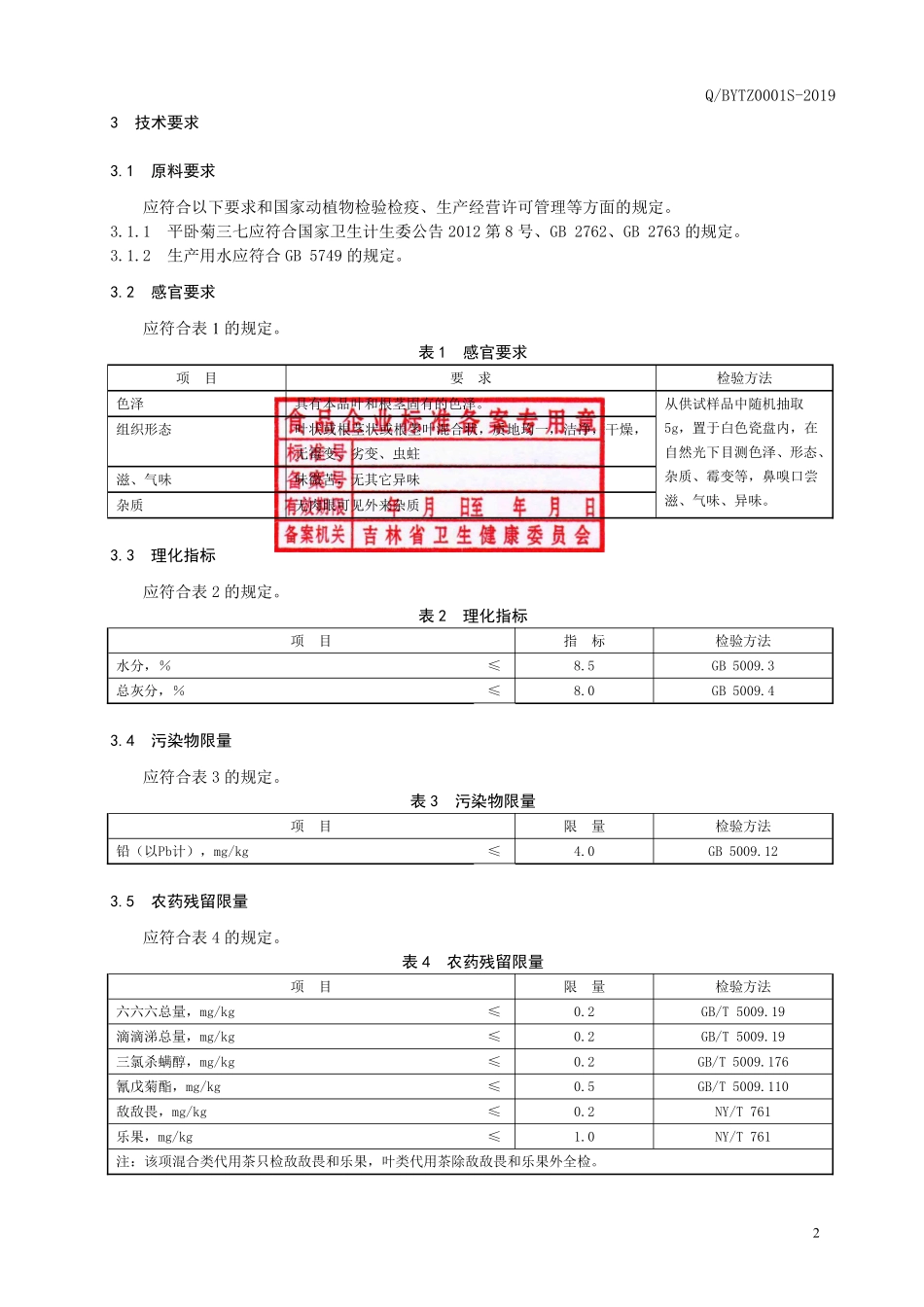 QBYTZ 0001 S-2019 平卧菊三七(代用茶).pdf_第3页