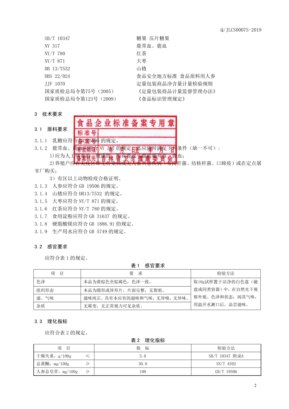 QJLCS 0007 S-2019 鹿茸血人参片（压片糖果）.pdf_第3页
