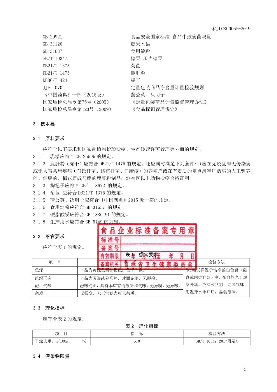 QJLCS 0006 S-2019 鹿肝粉压片糖果.pdf_第3页