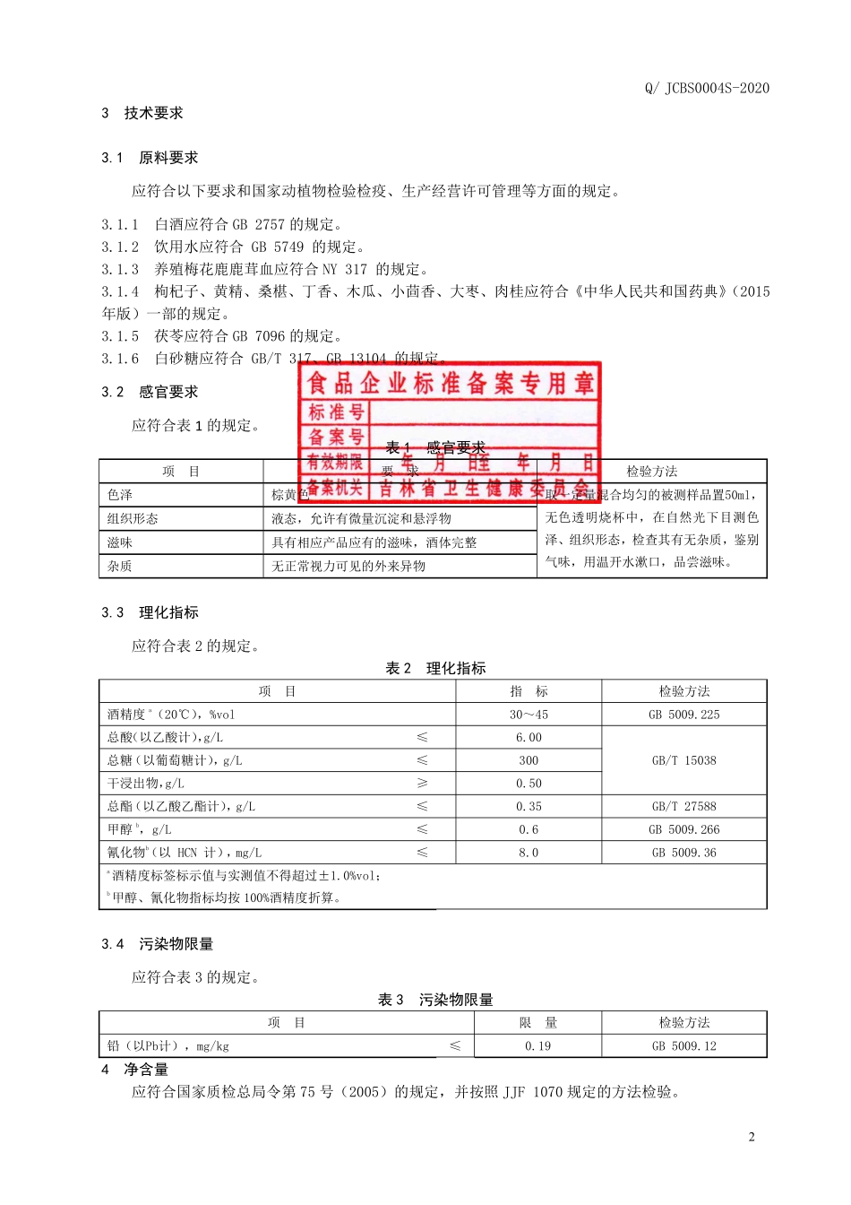 QJCBS 0004 S-2020 鹿茸血酒（配制酒）.pdf_第3页
