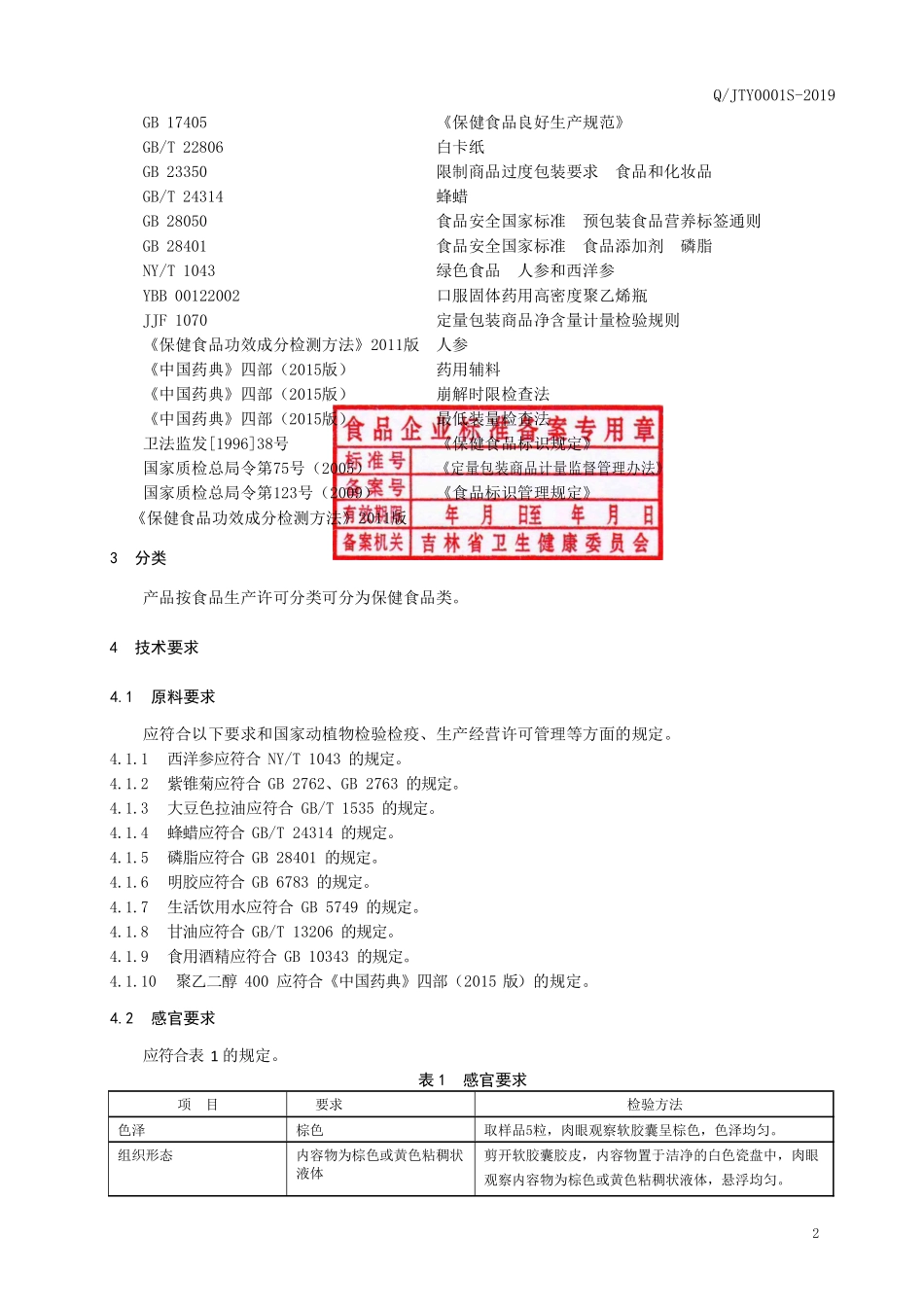 QJTY 0001 S-2019 保健食品 天耀牌菊泰软胶囊.pdf_第3页